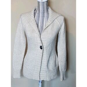 Ann Taylor Loft Knit Cardican Sweater Beige Sz XS  Neutral Minimalist